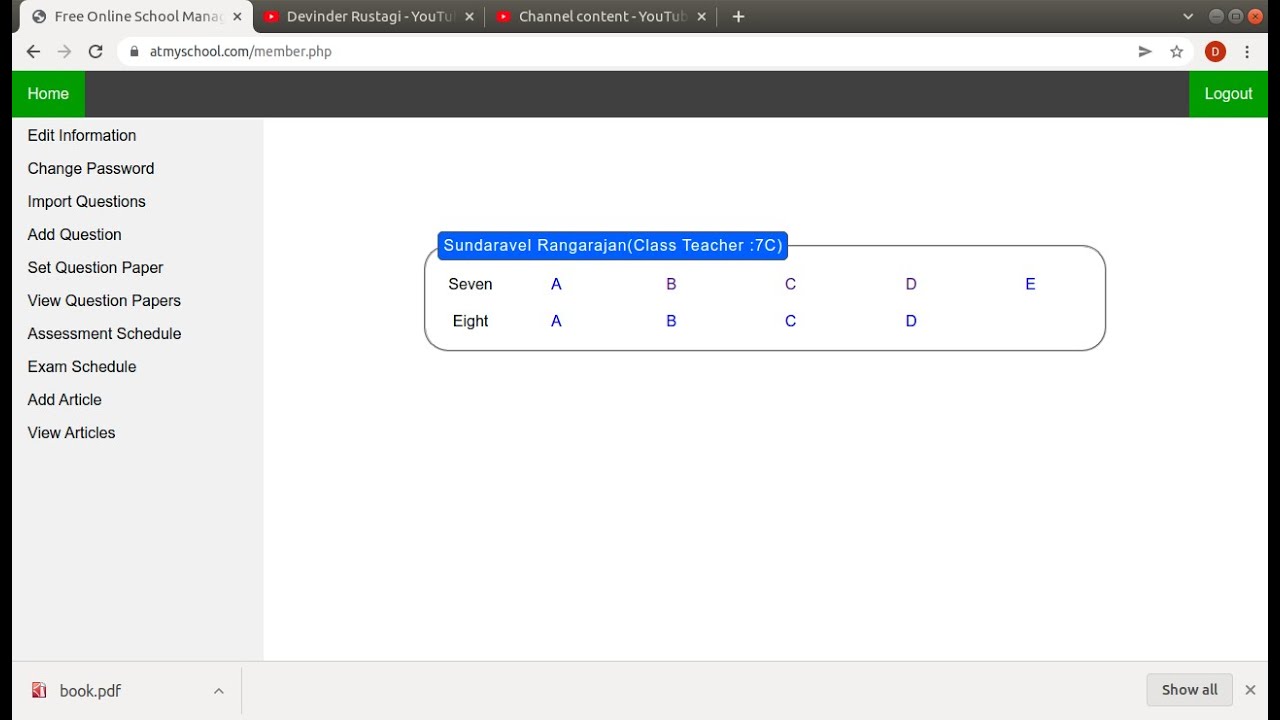 Teacher's workload simplified (atmyschool.com - web based School ERP platform)