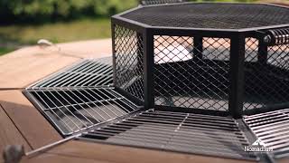 8 seats bbq grill fire pit table