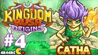 kingdom Rush Origins - Unlocked New Hero Catha Royal Gardens 3 Stars Walkthrough