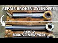 Repair broken hydraulic cylinders for cat d11 dozer  part 2  making the rods