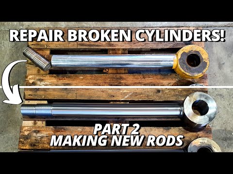 Repair BROKEN Hydraulic Cylinders for CAT D11 Dozer | Part 2 | Making the Rods