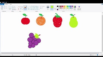 Draw fruits using shapes in Paint