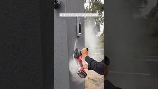 The best trick for hiding video intercom cables in a concrete post #construction #craftsmanship #diy