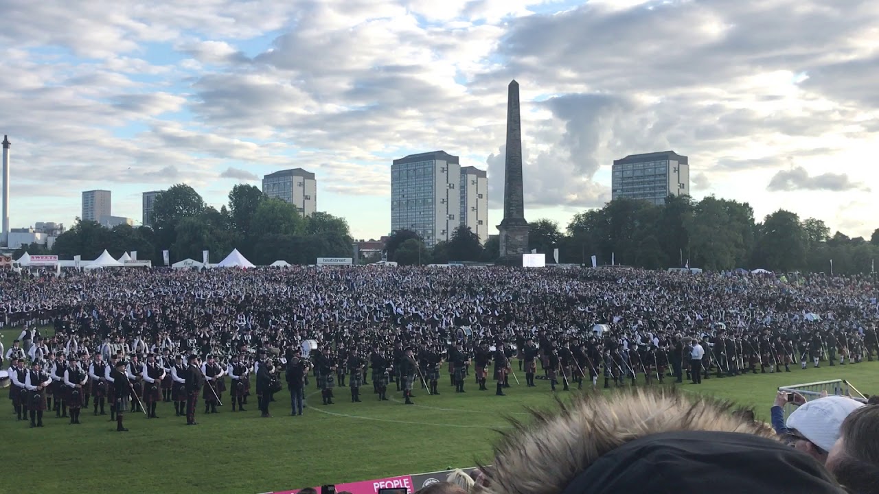 Massed Bands at World Pipe Band Championships Glasgow Green 2017 YouTube