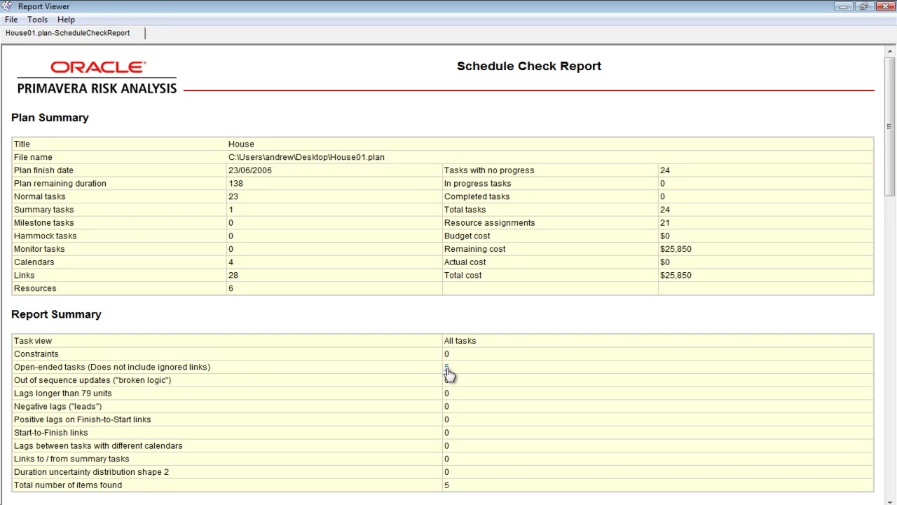 Primavera Risk Analysis (PRA): Decoding the Schedule Check Report | Quality Assurance Guide