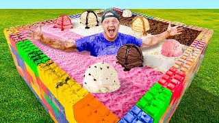 I Filled My Lego Pool With Ice Cream!