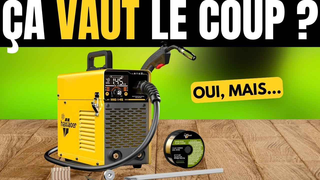 Poste à Souder MIG 145A 3-en-1 Sans Gaz – Inverter Compact avec ARC / Flux MIG / LIFT TIG