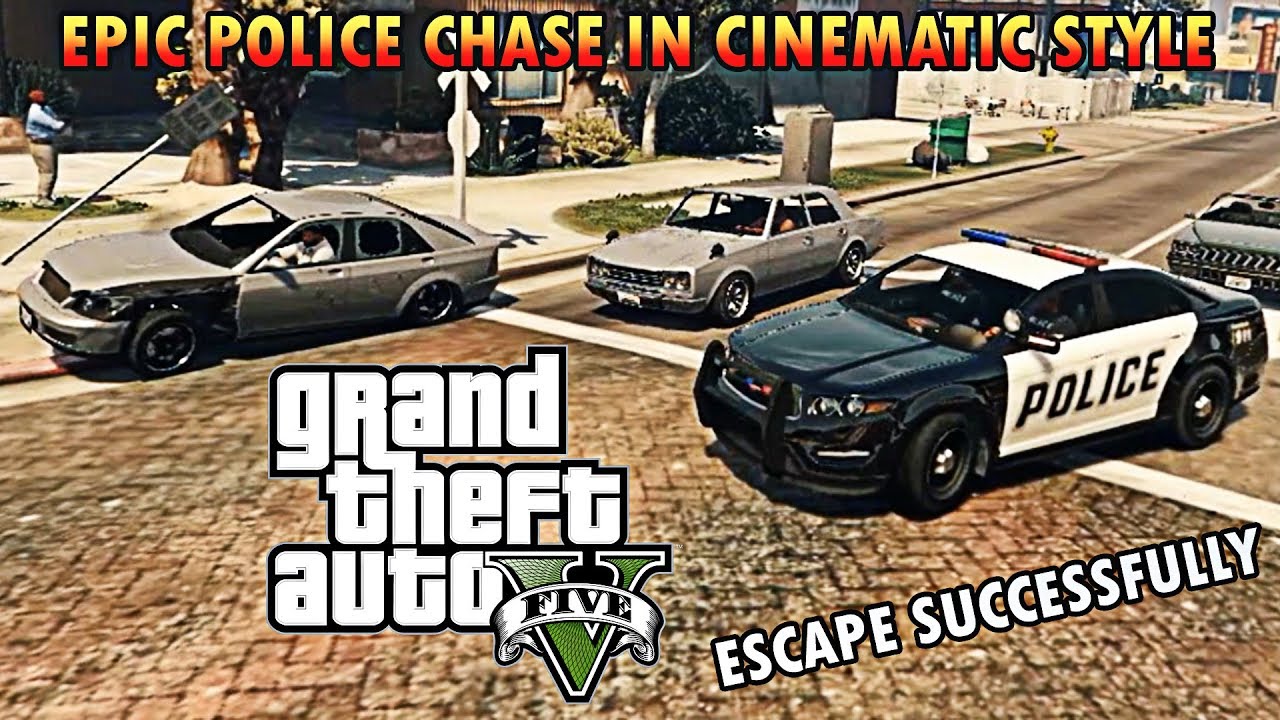 GTA 5 Epic Police Chase 😲 in Cinematic Funny Moments 😂/ Stunts 😎 ...