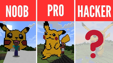 Minecraft NOOB vs PRO vs HACKER: Pikachu Building Challenge