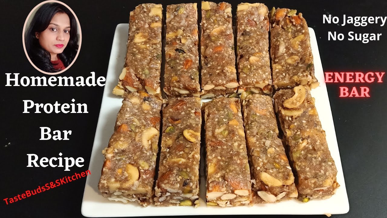 Homemade Protein Bar Recipe | Energy Bar recipe | Dry ...