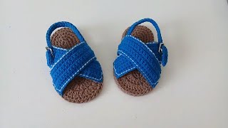 Cinemática Chapoteo Positivo sandalias cruzadas para bebe a crochet -3-6 meses - YouTube