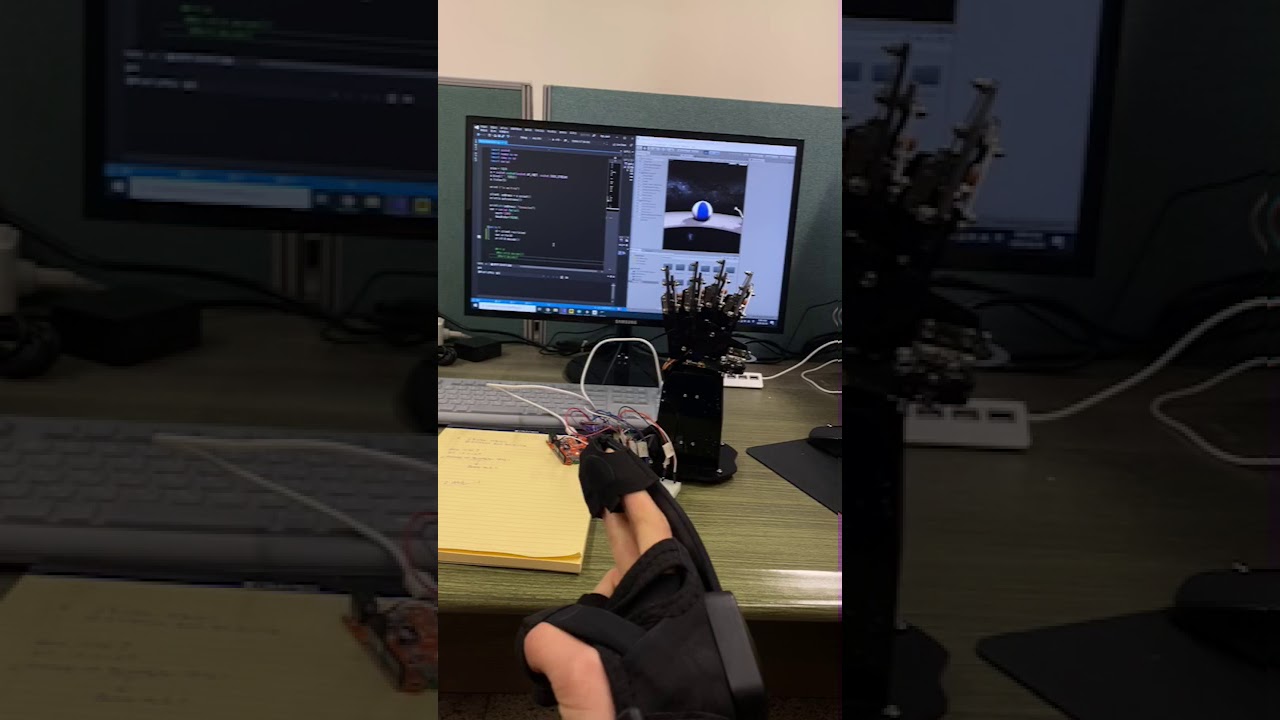 Sejong MINES Lab's Haptic glove - Robot control (Tactile Internet)