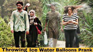 Girl Throwing Ice Water Balloons at People Prank@crazycomedy9838