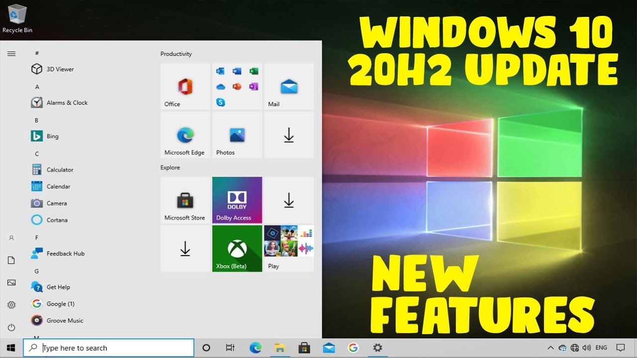 Windows 10 20h2 New Features Hands On Demo Youtube