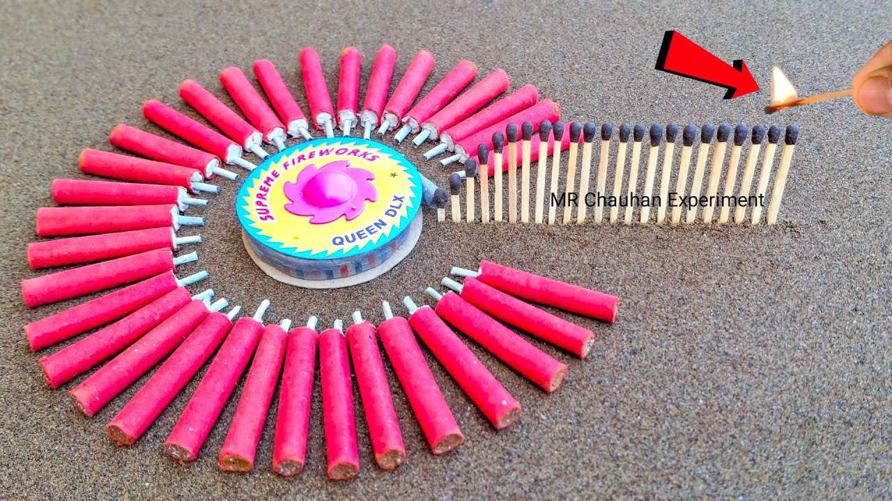 Unlimited Red Biji Crackers vs Chakri and matching Chain reaction dominos Amazing Experiment 😱 |