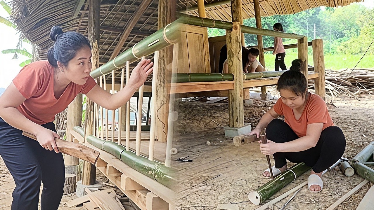 I Built a Bamboo Safety Railing Alone! DIY Fence for Kids Safety | Cheap & Strong DIY Bamboo Railing