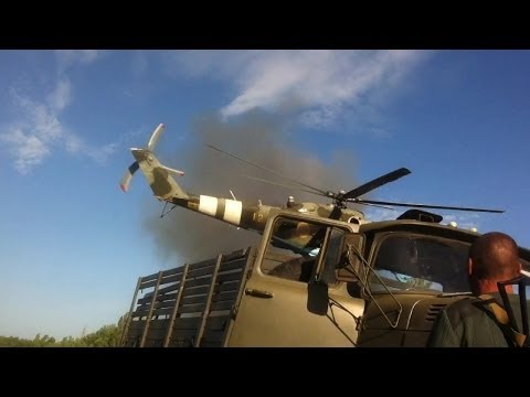 Расстрел украинскими вертолетами своих украинских частей в Волноваха (Благодатное) 22 мая 2014