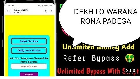 Daily Luck App Money Adder Script |Unlimited Adding Money With Refer Bypass|