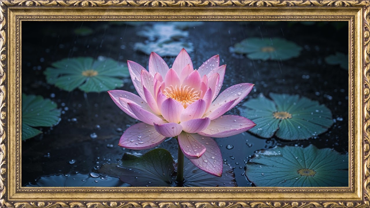 Lotus Flower Framed Painting | TV Wallpaper | 8 Hours | 4K