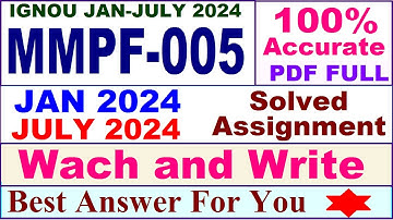 MMPF 005 solved assignment 2024 / mmpf 005 solved assignment 2024-2025 / mmpf 005 solved assignment