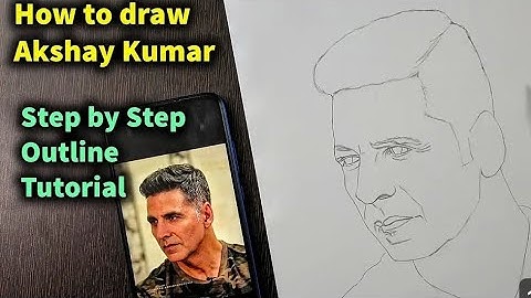 How to draw Akshay Kumar step by step #akshaykumar #withme #outline