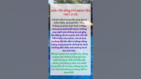 KIẾM TIỀN BẰNG SỨC MẠNH TIỀM THỨC (P.29)