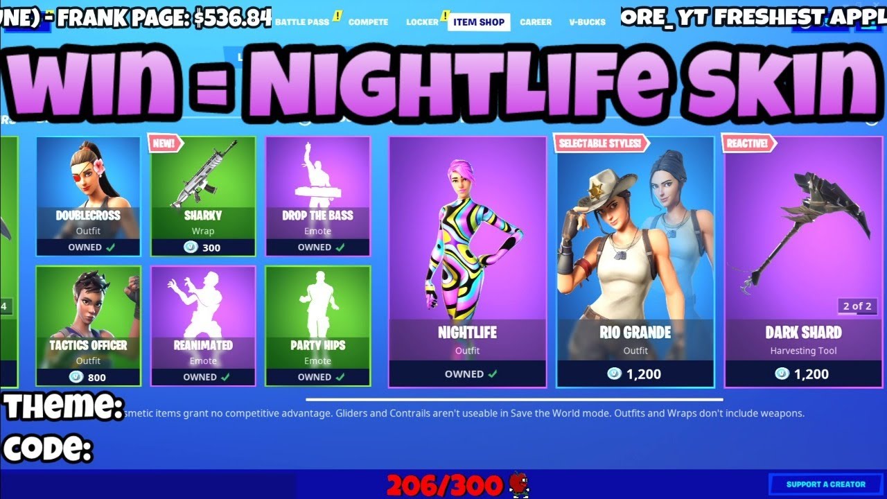 🔴FORTNITE SEASON 3 FASHION SHOW LIVE // WIN = NIGHTLIFE SKIN