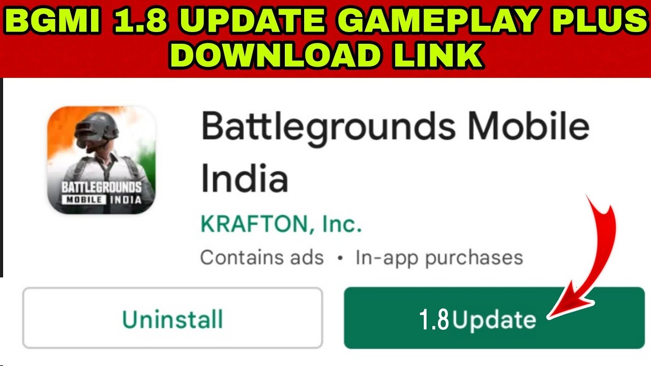 BGMI 1.8 UPDATE GAMEPLAY + DOWNLOAD LINK UPDATE BATTLEGROUND MOBILE INDIA 1.8 UPDATE