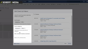 How to create filtered Event Lists in Confluence