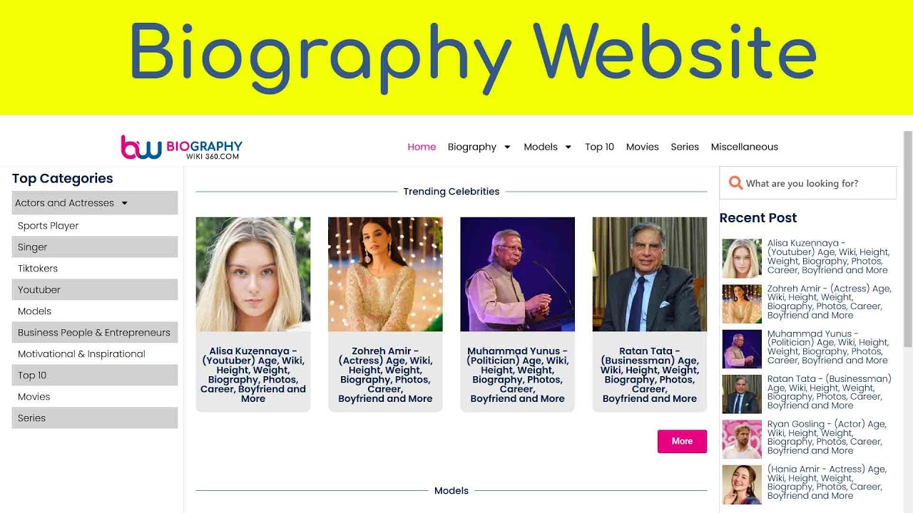 Biography website review - YouTube