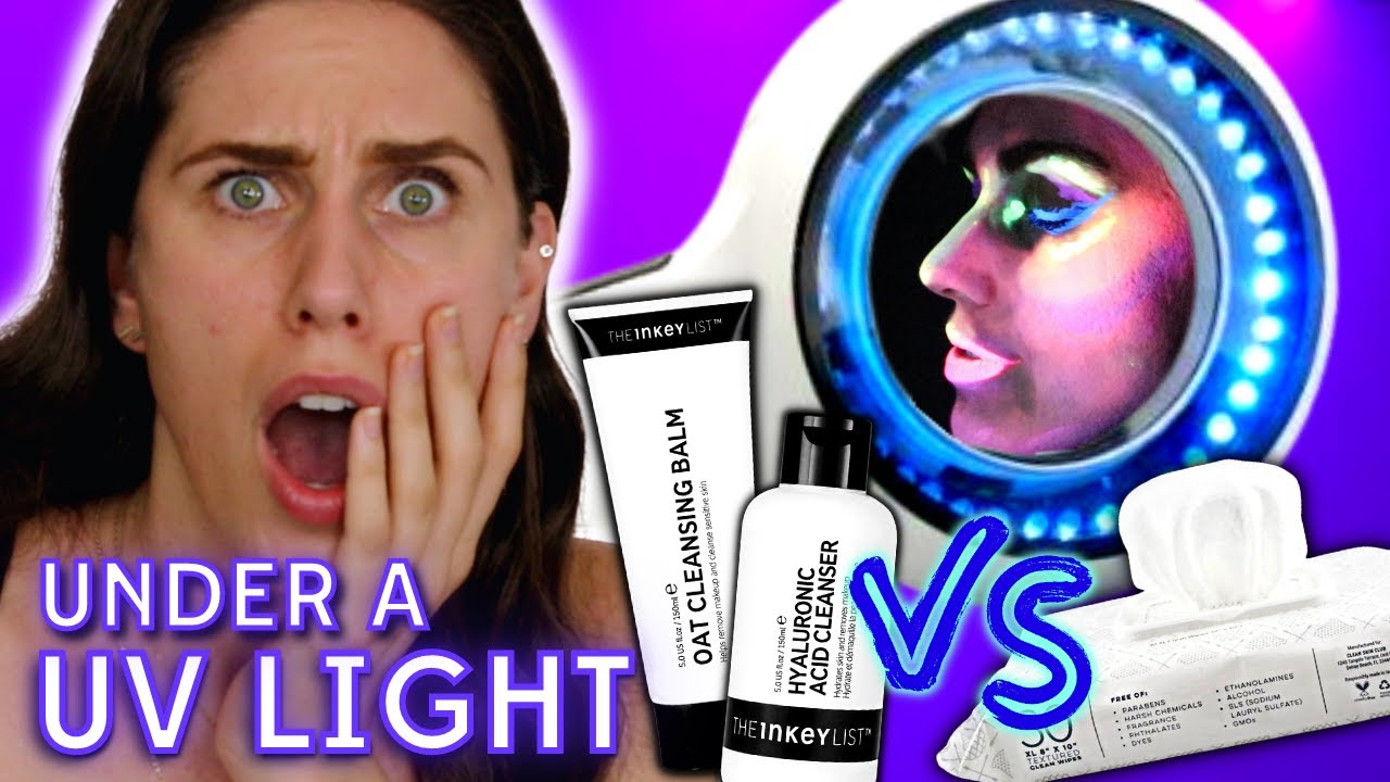 Testing Makeup Wipes vs Double Cleansing Under a UV Light the Truth
