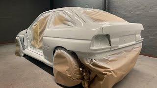 FORD ESCORT barn find , Rs cosworth replica gets restored part 8 . Full paint escort rs2000