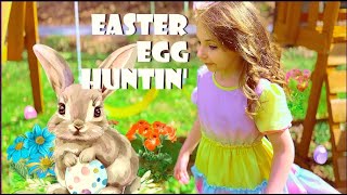 EASTER EGG HUNTING! Peter Cottontail left Adaline some eggs and surprises!