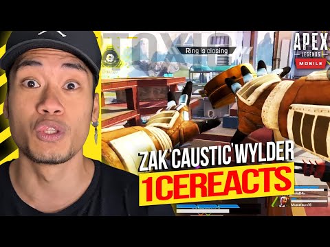 TOXIC CAUSTIC KING! 1ceReacts to ZakWylder - Apex Legends Mobile (With Subtitles)