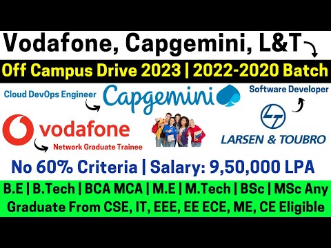 Capgemini Hiring Cloud DevOps L&T Hiring Software Developer Vodafone Hiring Graduate Trainee 2023-20