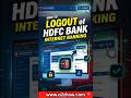 How Can I Sign Out of My HDFC Bank Account Online? #HDFCBank #NetBanking #OnlineBanking