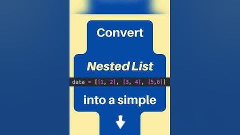 Convert Nested List into a simple List without using For loop #shorts