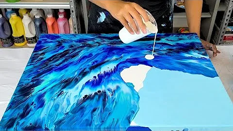 GOURGEOUS Ocean Wave - The Crashing Crest -  Acrylic Pouring - Fluid Art