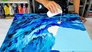 GOURGEOUS Ocean Wave - The Crashing Crest - Acrylic Pouring - Fluid Art