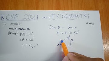 KCSE 2021 - TRIGONOMETRIC IDENTITIES