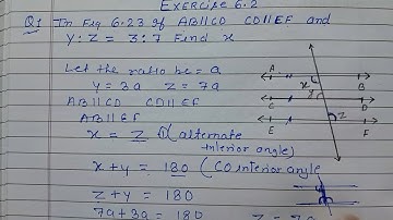 Class 9 - Exercise 6.2 Q 1 | In fig 6.23 If AB | | CD CD | | EF and Y : Z 