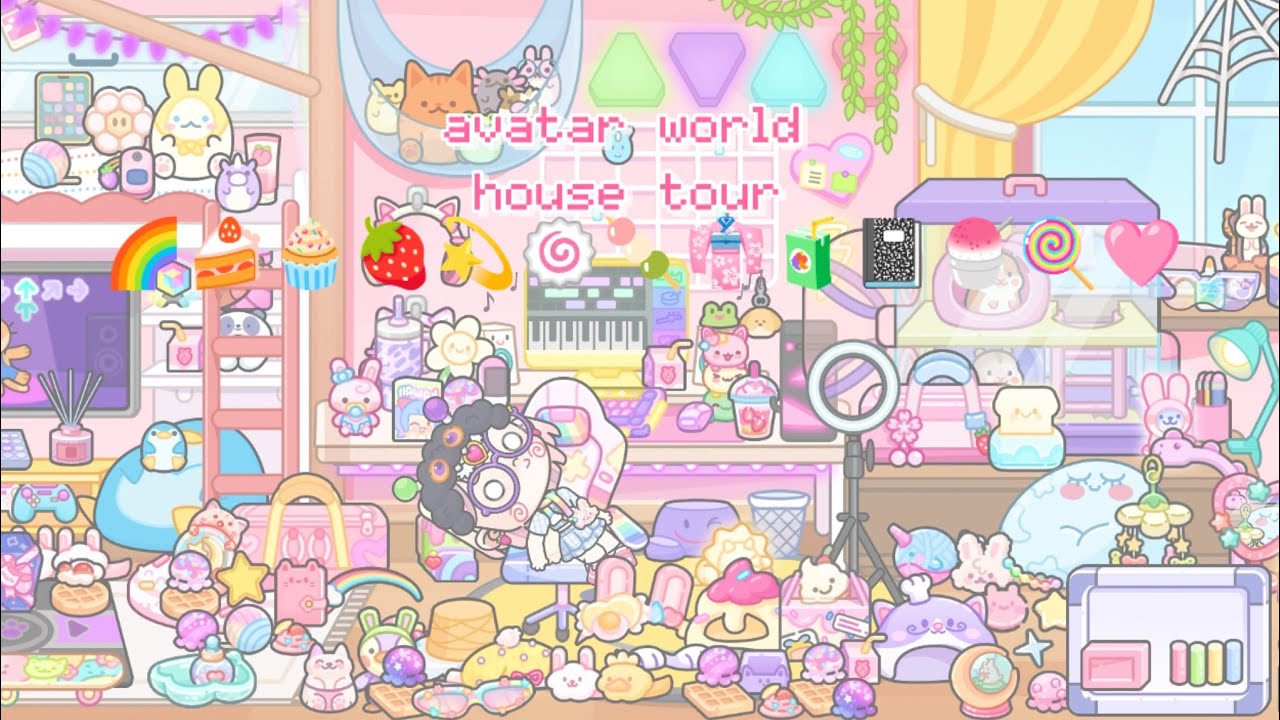 new avatar world house tour 🌈🧃🧁🍰 warning❗; messy house