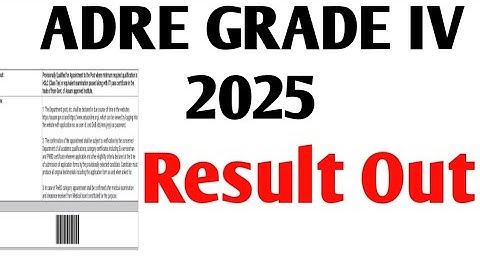 ADRE GRADE IV RESULT OUT 2025|| Low Cut-Off|| Congratulations 👏🎉|| Check Result||