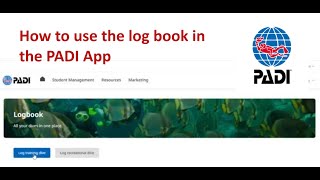 How to use the log book on the PADI app