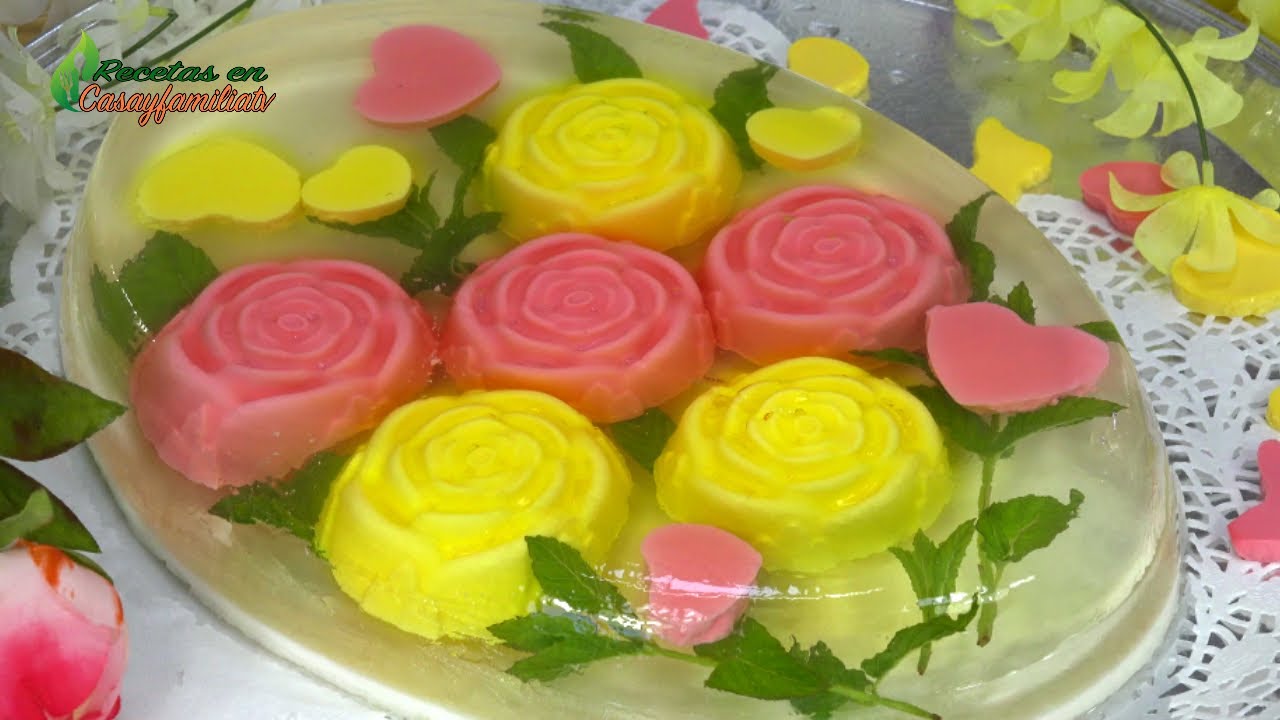 POSTRE PARA REGALAR - GELATINA CON ROSAS ENCAPSULADAS | Receta FÁCIL y ELEGANTE