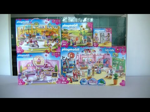 Unboxing Playmobil (fr) : La galerie marchande (2017) – 9078, 9079, 9080, 9081, 9082