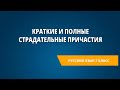 Краткие и полные страдательные причастия