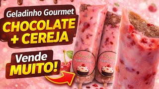 GELADINHO DE CHOCOLATE  C/  BRIGADEIRO DE CEREJA 