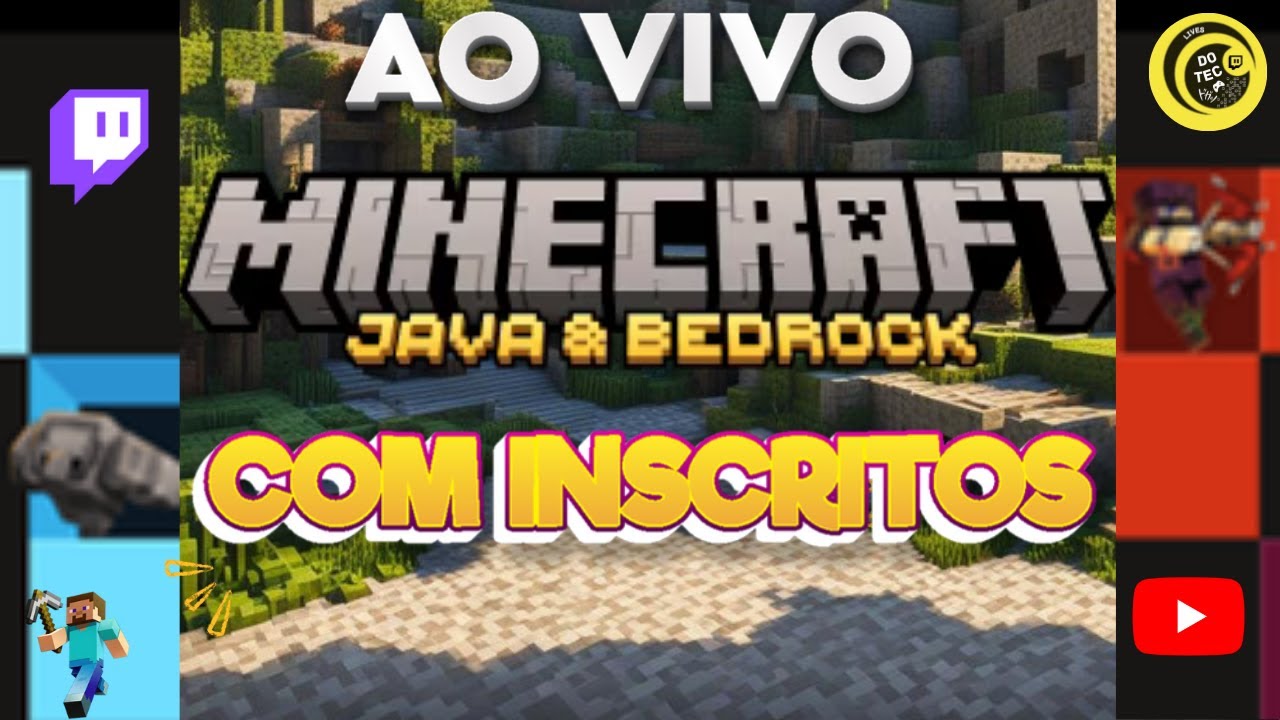 MINECRAFT AO VIVO JAVA E BEDROCK SURVIVAL PVP COM INSCRITOS - YouTube