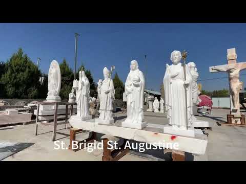 White marble saint statues